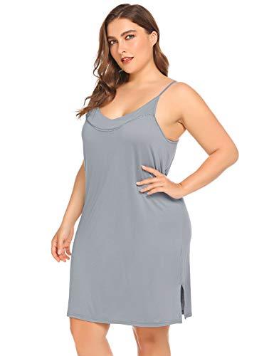 IN'VOLAND Plus Size Full Slips Under Dress Women Nightgown Adjustable ...