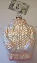 Warm & Cozy Sweater Christmas st nicholas square Ornament Glitter Trim 4"x3" new - $5.94