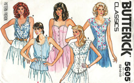 Vintage 1987 Misses' TOPS Butterick 5605 Sizes 12-14-16 - $12.00