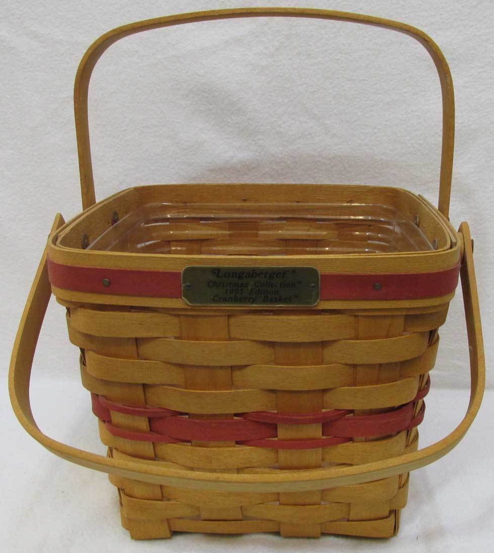 Longaberger Cranberry Basket Christmas Collection 1995 Edition Square