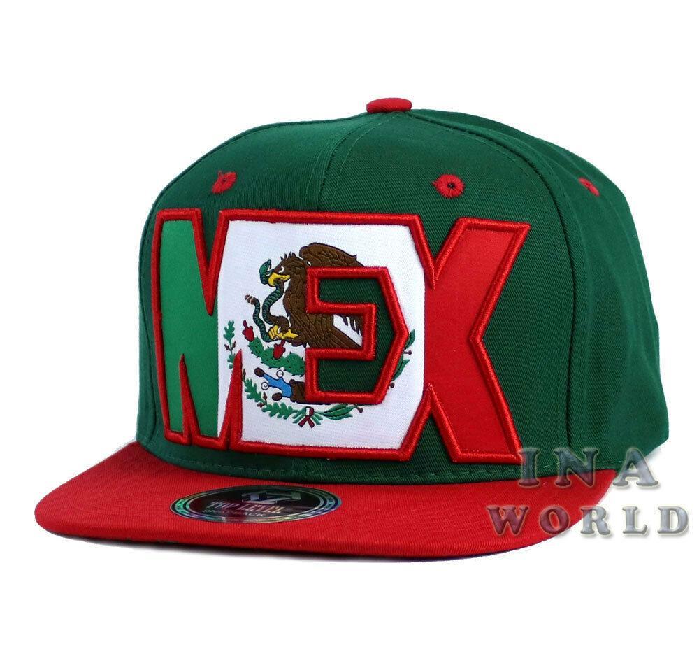 MEXICAN hat MEXICO Flag Cap Snapback Flat Bill 100% Cotton Baseball Cap ...