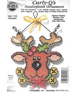 NMI Curly-Qs #1153 Reindeer Needlepoint Ornament - NIP - $9.90
