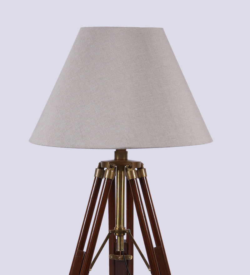 Vintage Floor Standing Mango Wood Beige And 7 Similar Items Vintage Floor Standing Mango Wood Beige Color Tripod Lamp