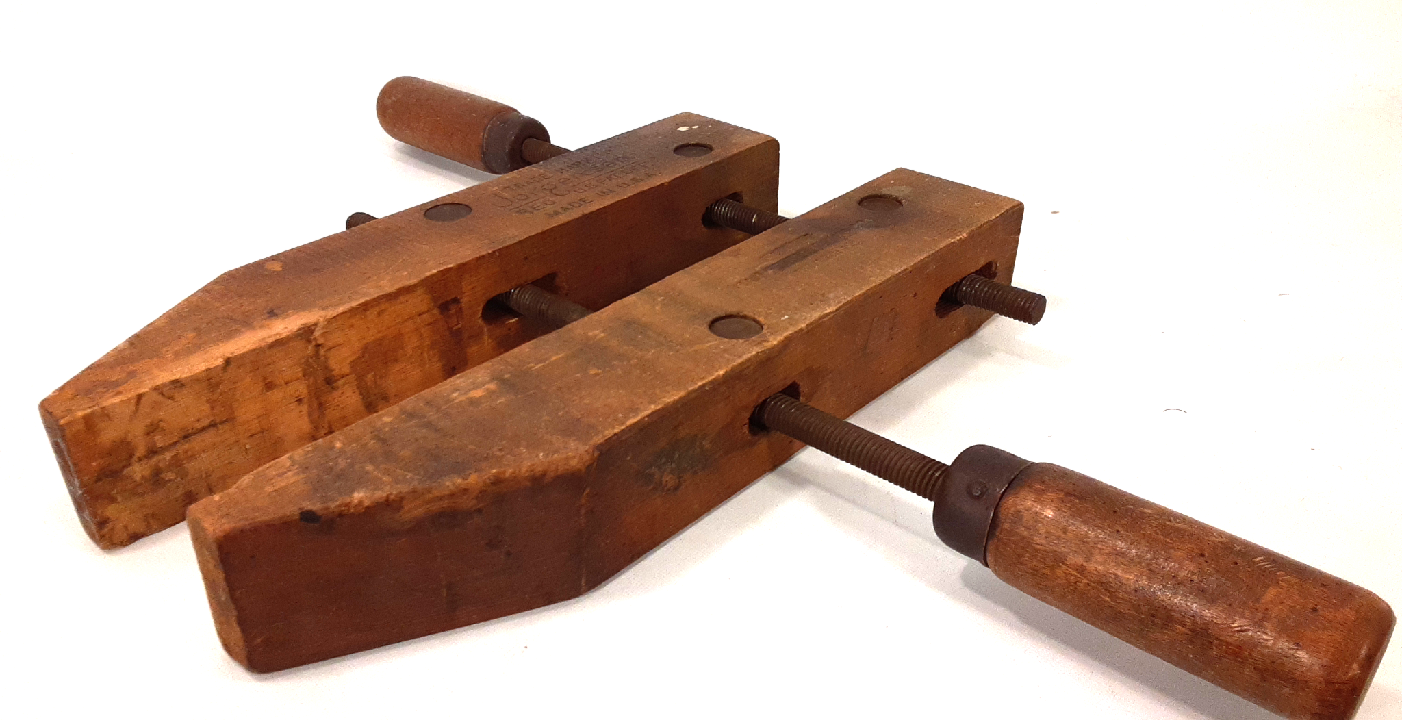 Vintage Large 10" Trademark Wooden Clamp Adjustable Wood