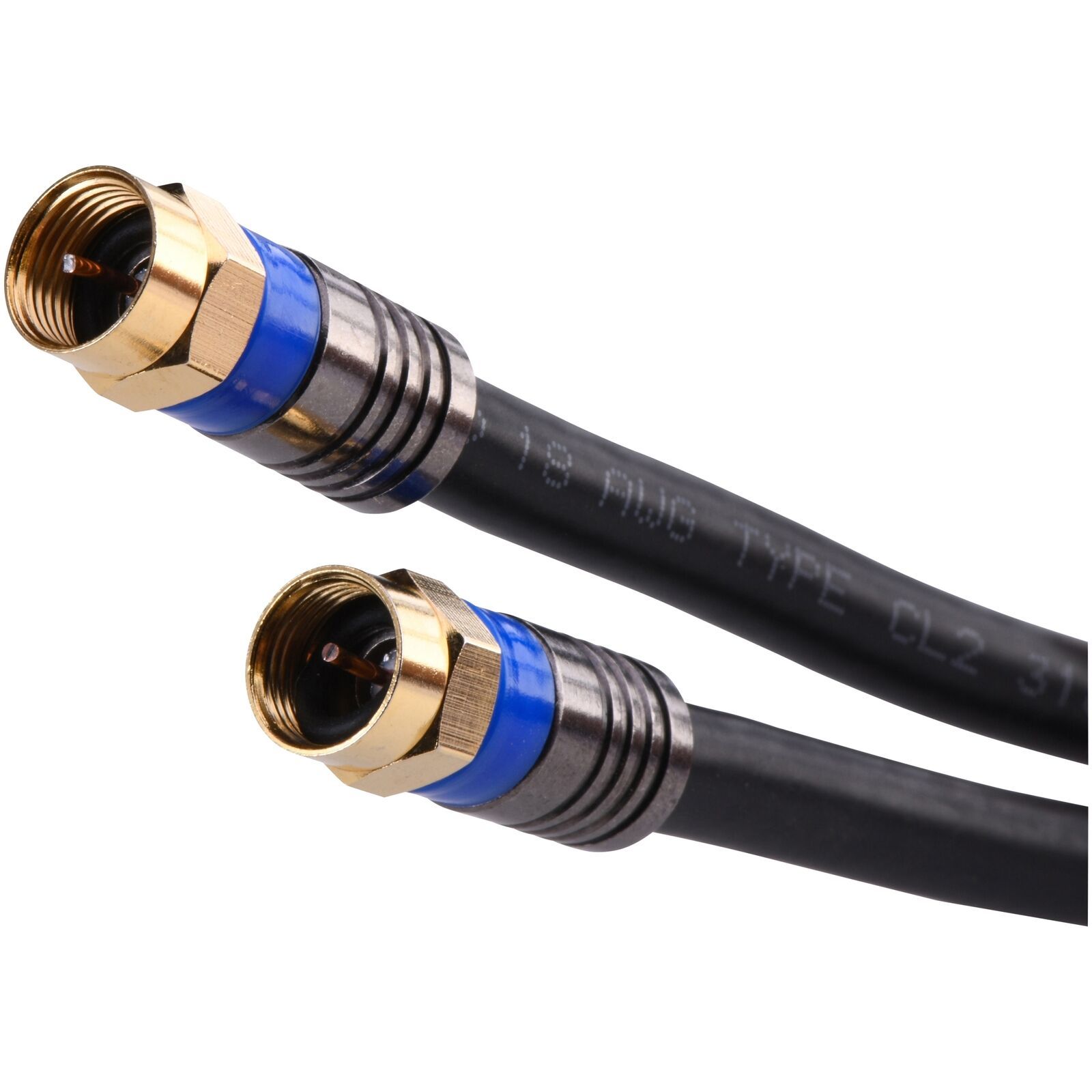 RG6 Quad Shield Coaxial Cable 250 ft with Fittings Blackweb Coax ...