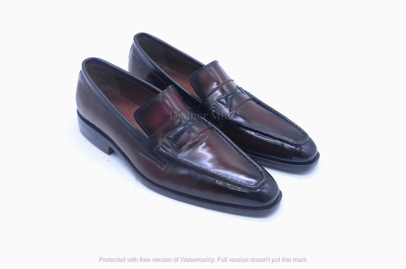 Handmade Ox Blood Patina Loafers Dress Shoes, Genuine Leather Formal Shoes