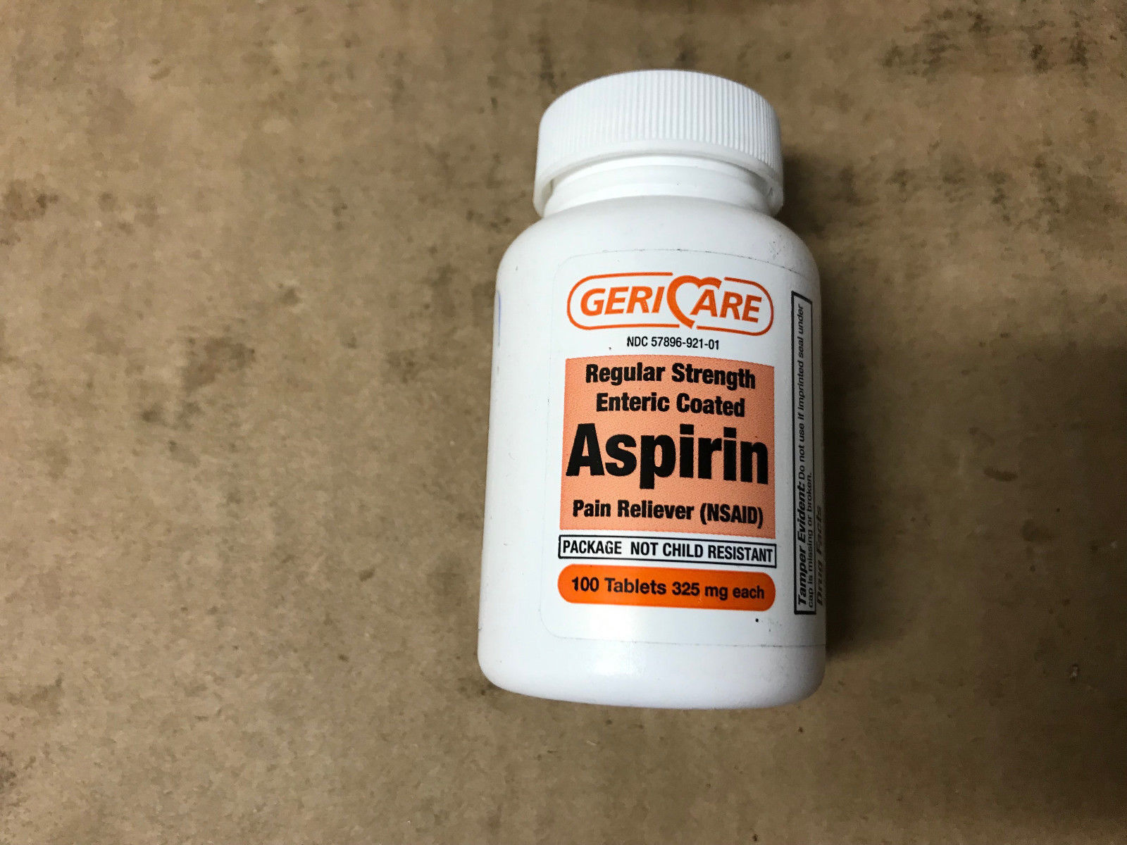 GeriCare Enteric Coated Aspirin Pain Reliver 325 MG 100 ct Pain