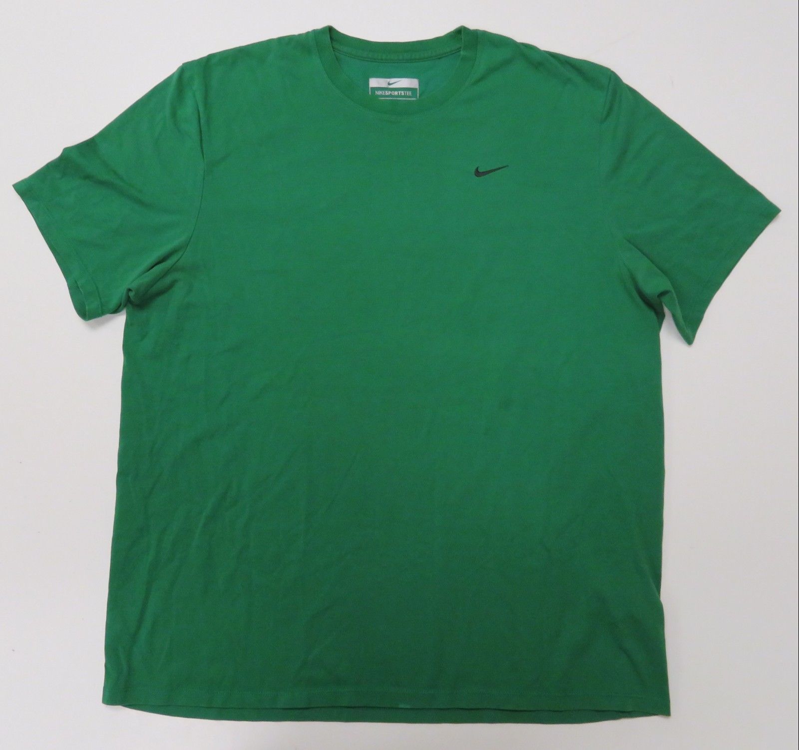 Nike Fit Dry Mens XL Green Sport Tee T-Shirt Crew Neck Cotton Poly ...