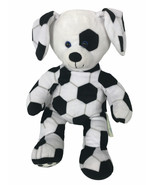 Build-A-Bear Soccer Ball Puppy Dog Plush Stuffed Animal Toy Black White ... - $19.30