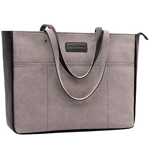 Laptop Tote Bag,Women 13-15.6 Inch Laptop Bag for Work,Lightweight Canvas Tote B - Briefcases ...