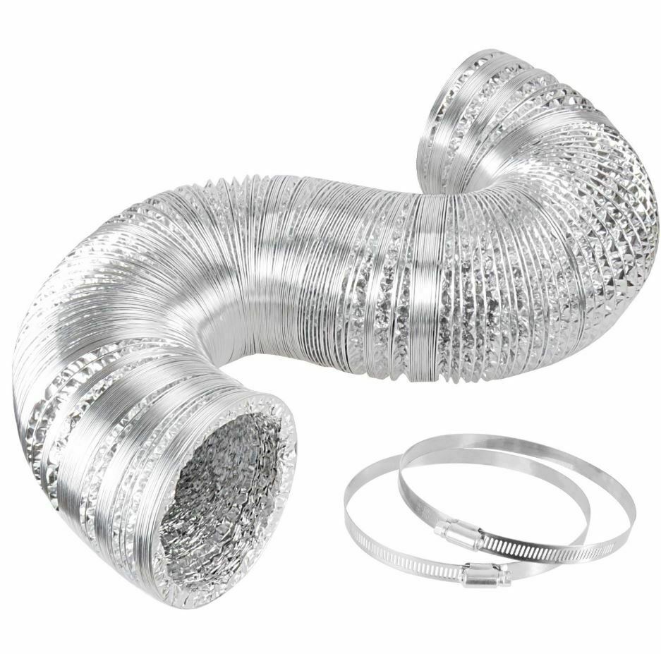 Heavy Duty Clothes Dryer Vent Hose Kit with Clamps High Heat Aluminum