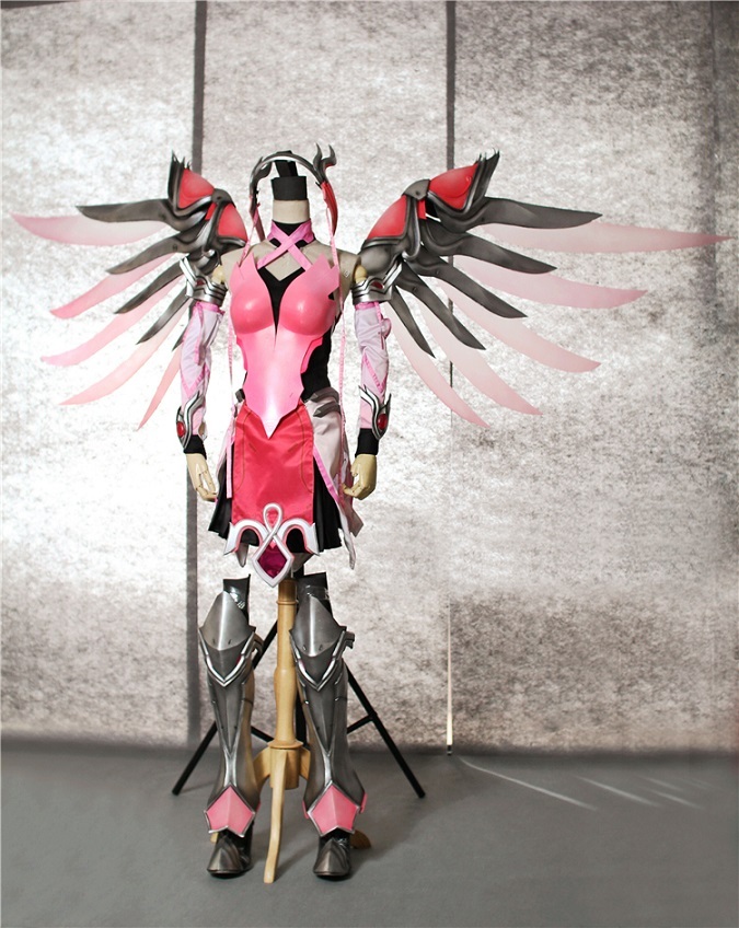 Overwatch Angela Ziegler Mercy Skin Pink Cosplay Armor for Sale
