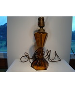 Vintage amber glass table lamp. - $15.00