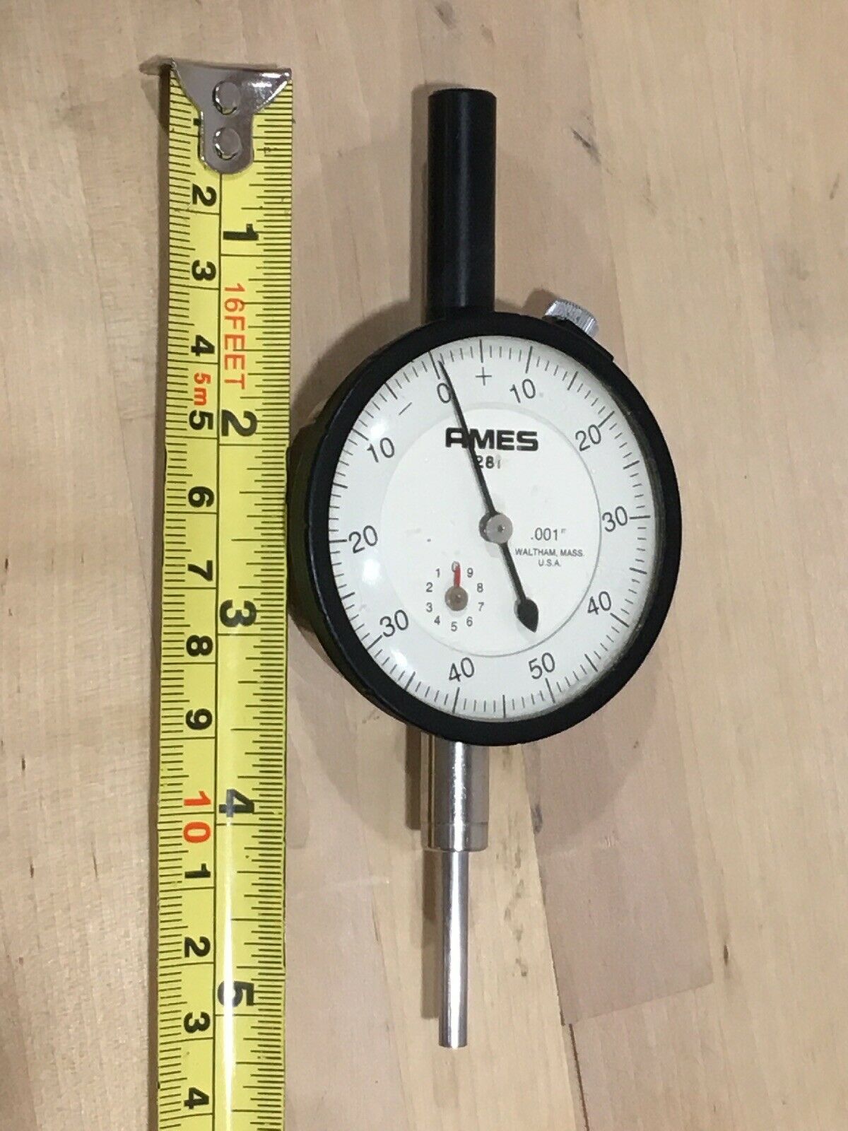 AMES MACHINIST'S DIAL INDICATOR GAUGE 281 / 0001" Waltham Mass