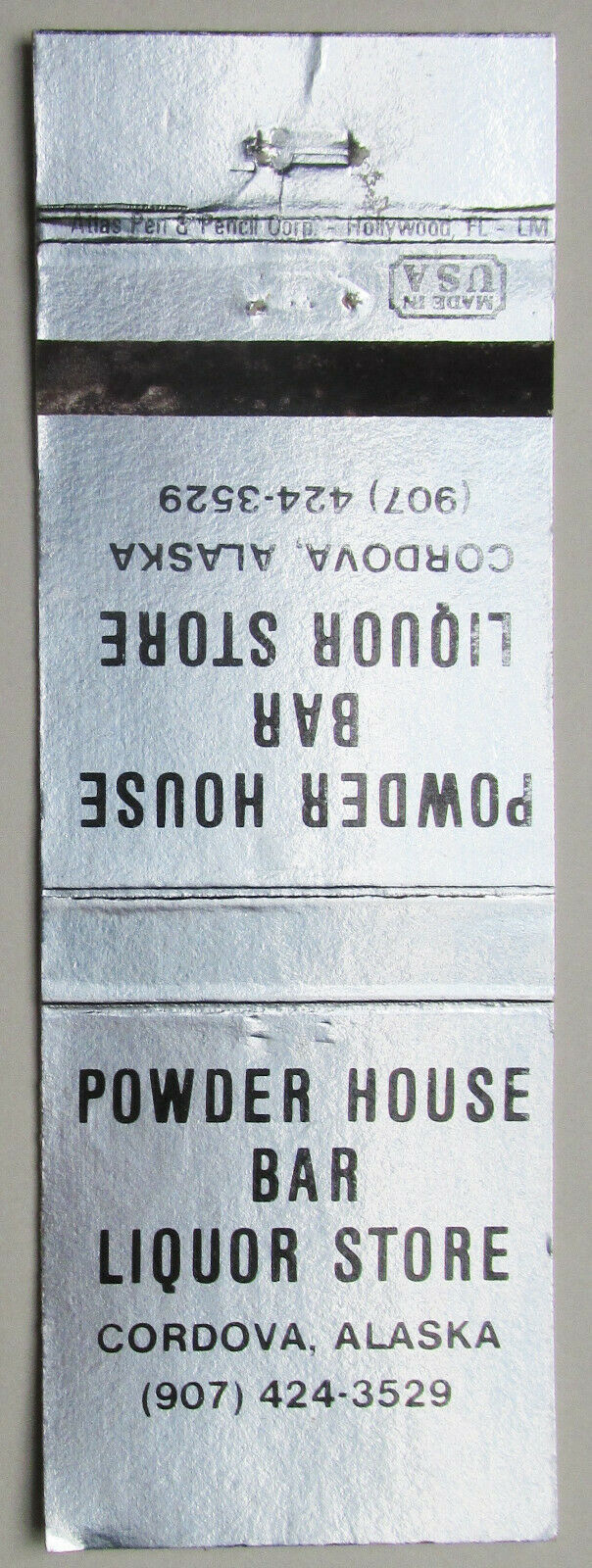 Powder House Bar Liquor Store Cordova, Alaska 20 Strike Matchbook