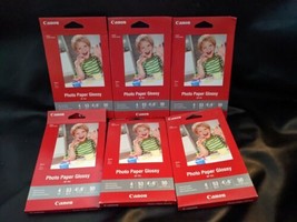 Lot of 6 Canon Photo Paper Glossy 4 x 6 50 Sheets 300 Pieces Total GP-70... - $54.65