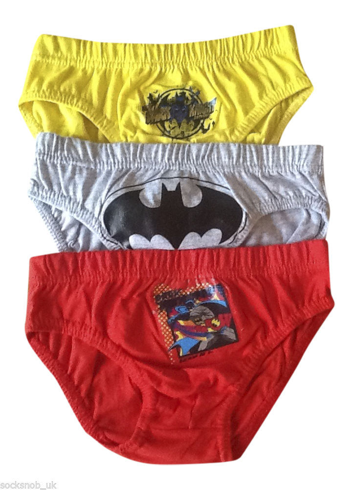 3 Pack of Boys Character 100% Cotton Underwear Batman  (Age 6-8 Years)