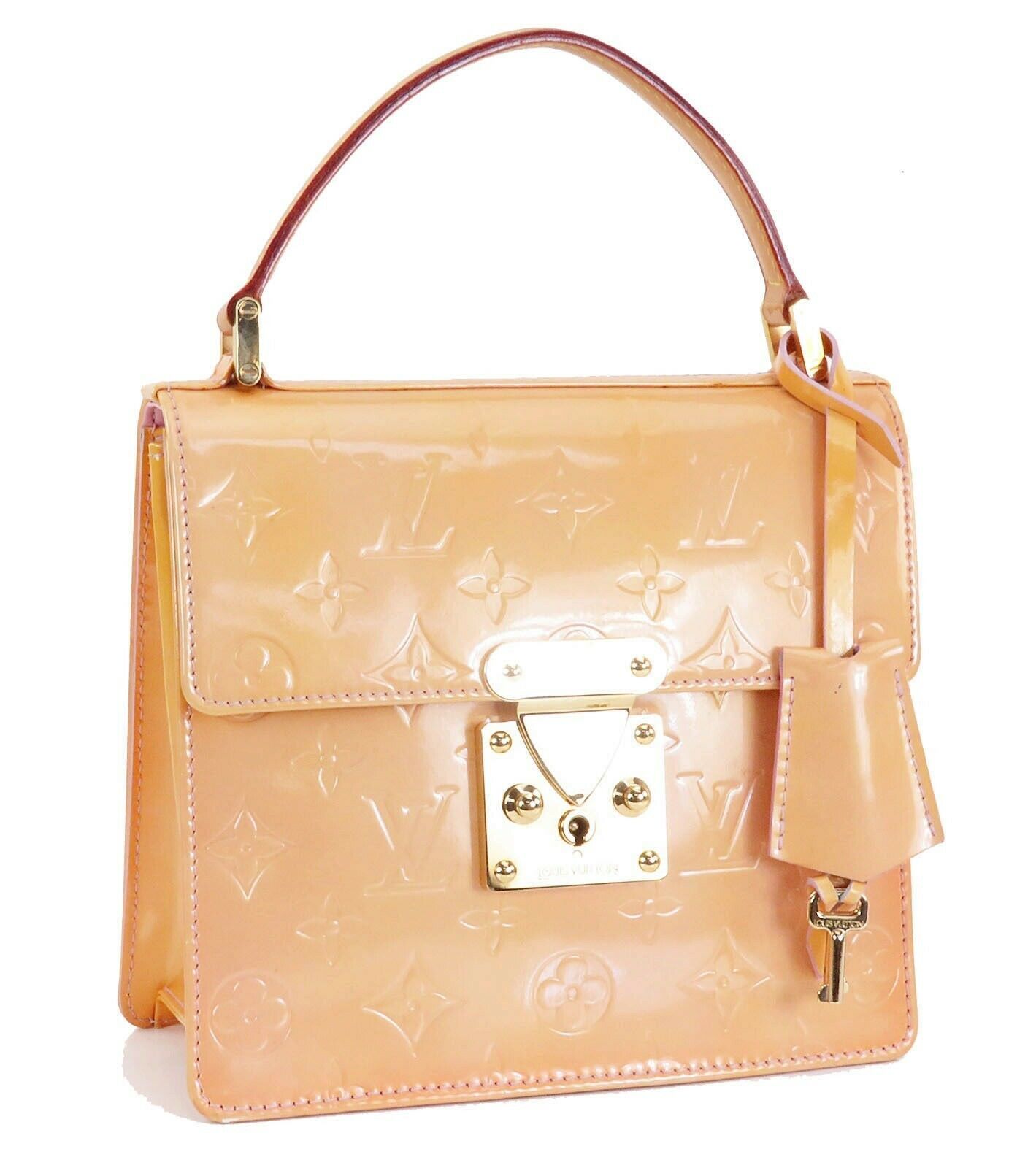 Auth LOUIS VUITTON Spring Street Pink (Orange) Vernis Tote Bag Purse #33010 - Women&#39;s Handbags ...