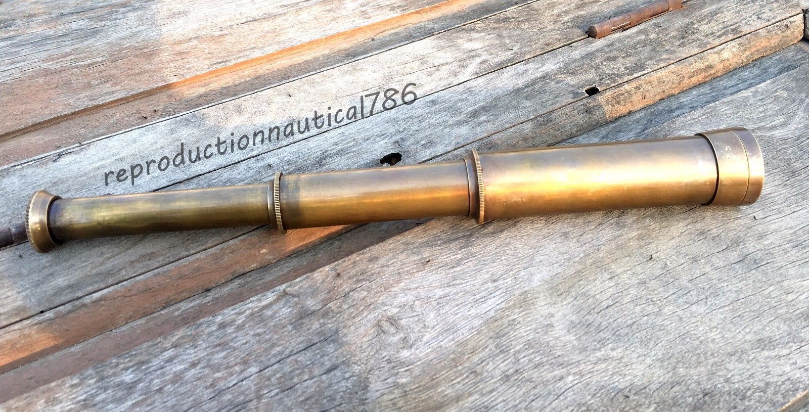 Vintage Brass Telescope 17/" Leather Kelvin And Hughes Collectible Best Man Gift