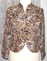 BROWN &amp; TAN on WHITE JACKET Misses Size M New Direction - $14.99