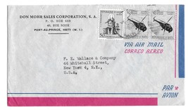 Haiti Air Mail Cover Port au Prince to US Sc# C95 Postal Tax Stamps RA23 - $4.99
