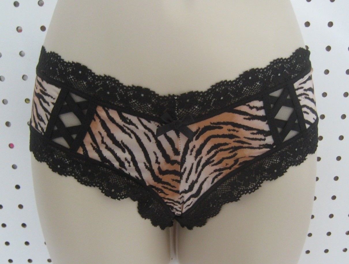 New Victoria Secret Tiger Print Lace Up Cheeky Panties Panties Size S