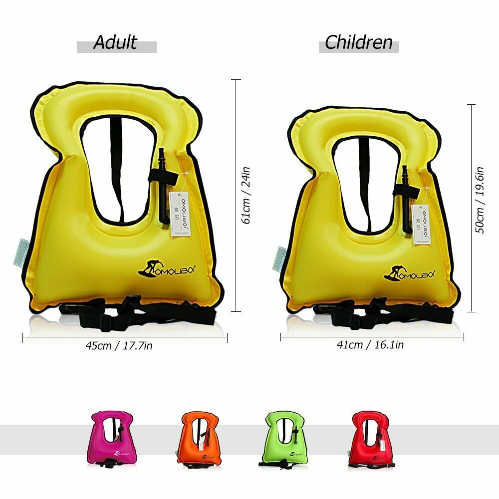ENJOY® Inflatable Swim Vest Life Jacket For Snorkeling Floating Device