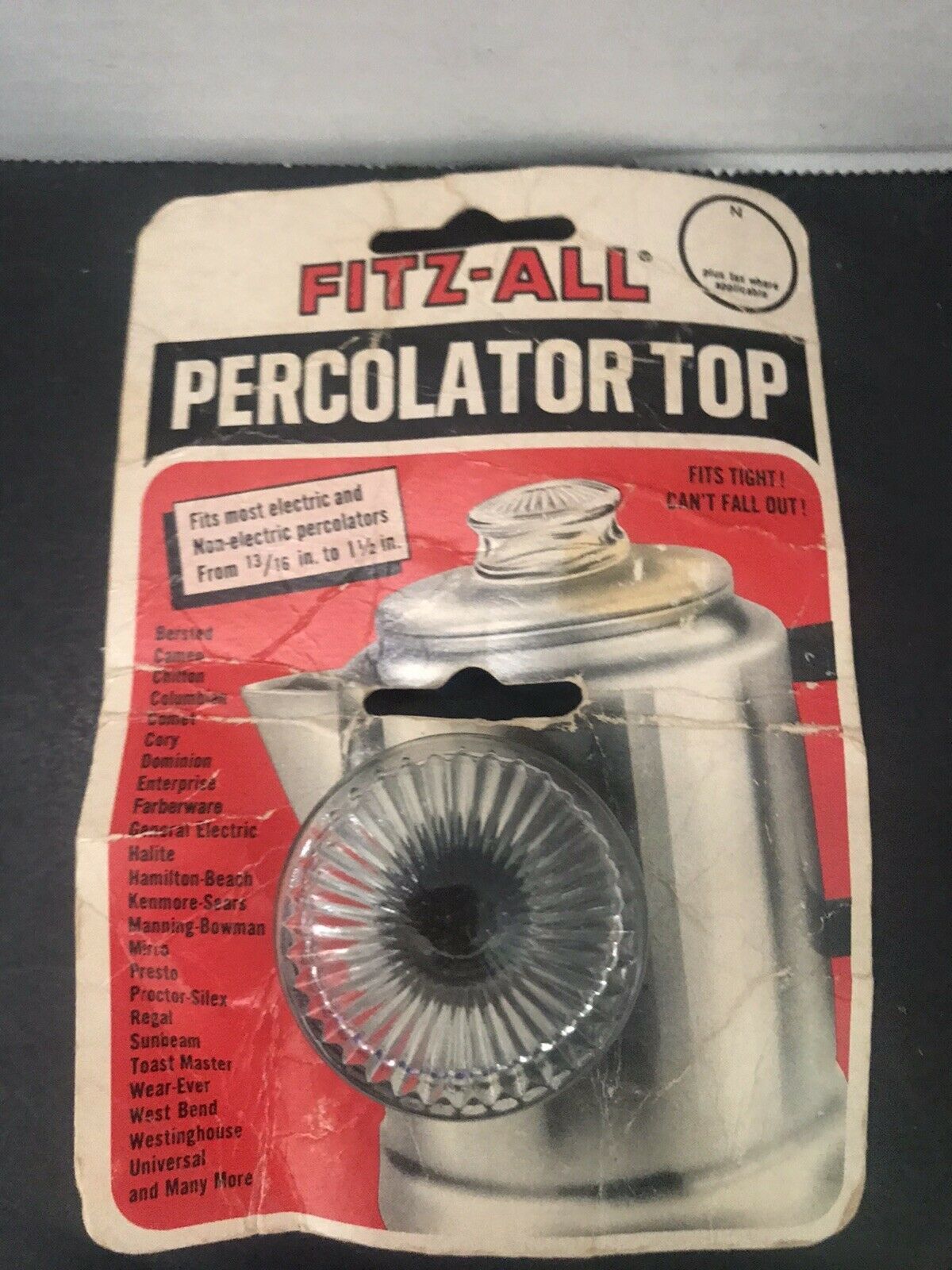 FitzAll Replacement Percolator Glass Top 135 for 13/16" to 1 1/2” New Percolators, Moka Pots