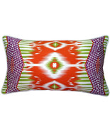Electric Ikat Orange 15x27 Throw Pillow, with Polyfill Insert - $59.95