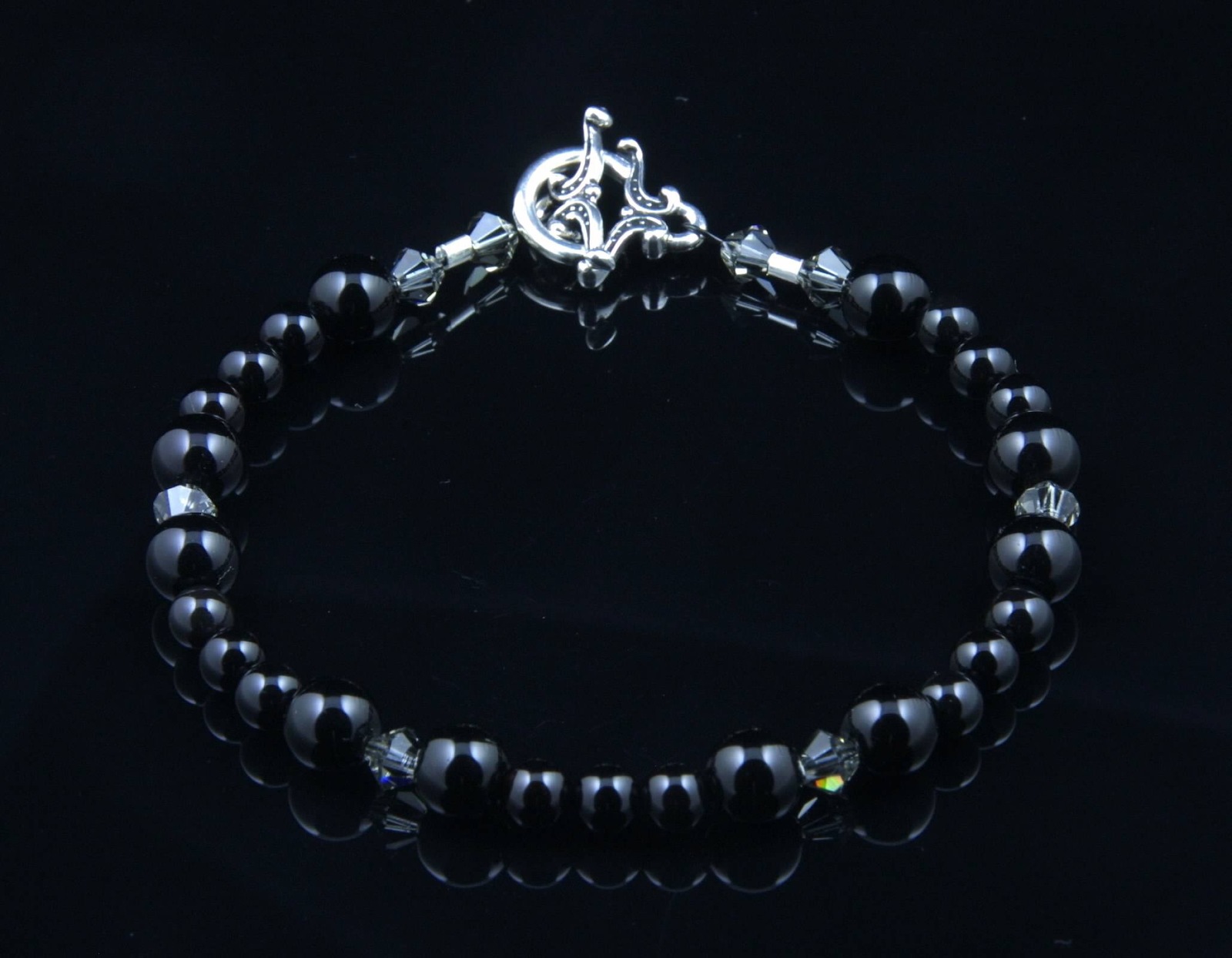 Primary image for Bracelet_Black Onyx and Black Diamond Crystals