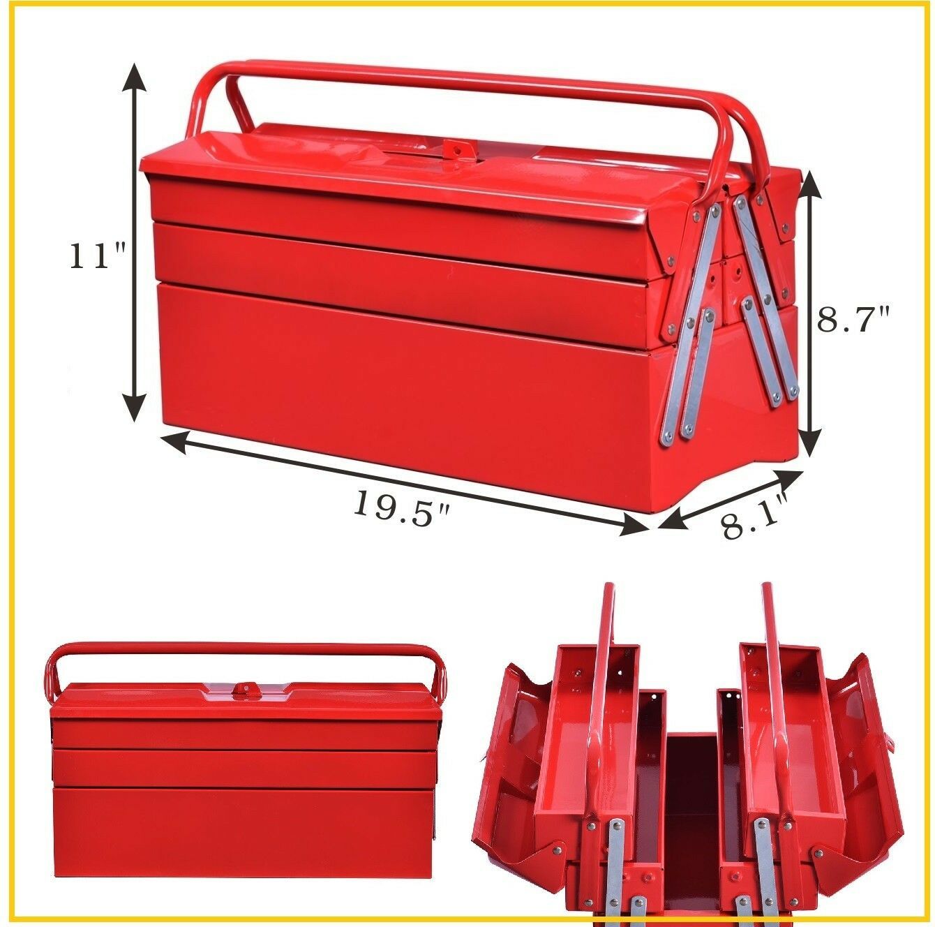 Cantilever Toolbox Portable Tool Box Best Tools Chest Steel Mechanic ...