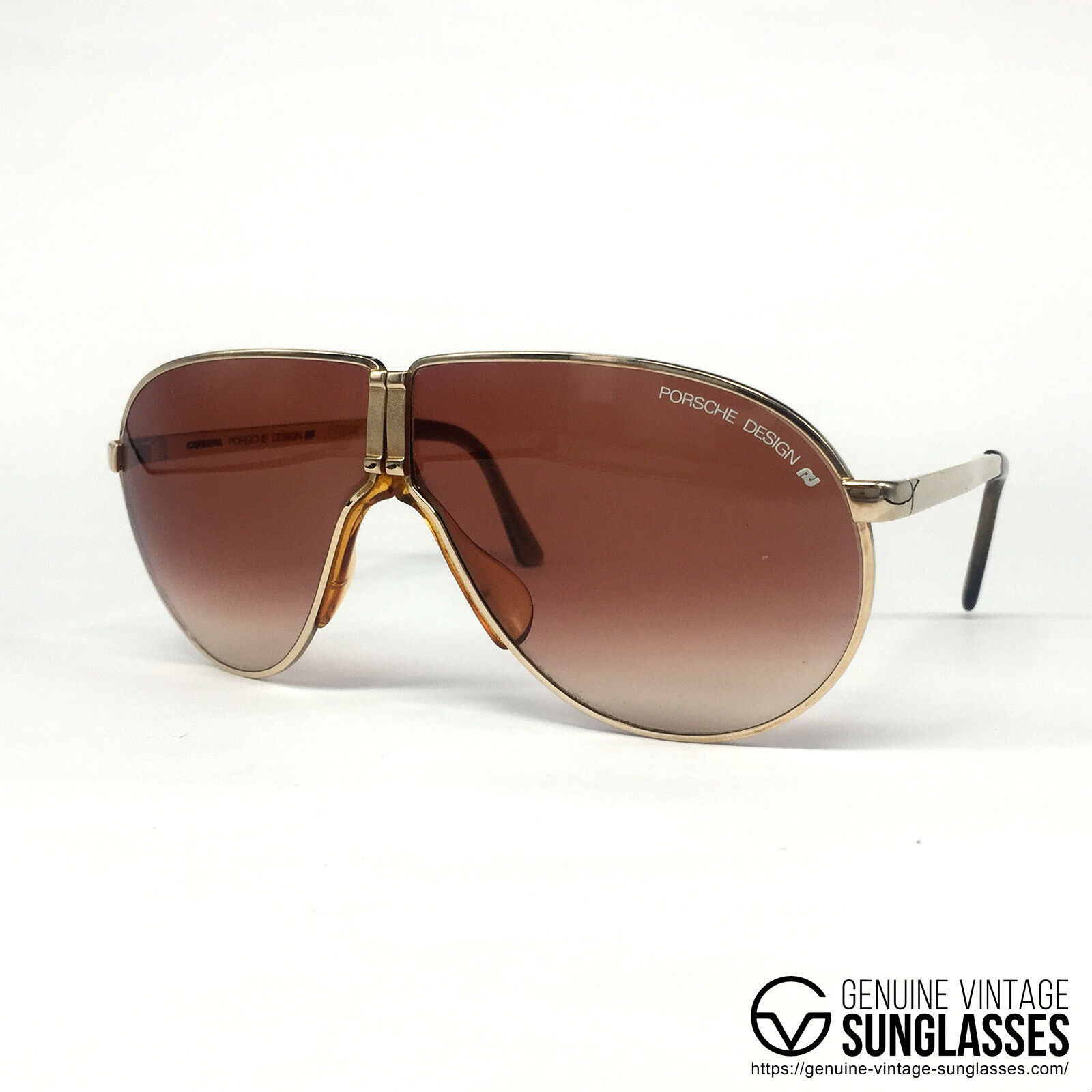 NOS " Scarface " Porsche Design by Carrera 5622 Gold Vintage Sunglasses 80s Sunglasses