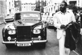 Marvin Gaye cool pose with Rolls Royce in London 18x24 Poster - $23.99