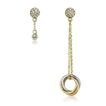 Women's Stainless Steel IP Gold & IP Rose Gold Clear Dangle & Drop Earrings - $17.60