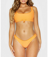 FRANKIES BIKINIS Womens Bikini Bottoms Hanalei Slim Citrus Orange S - $33.92