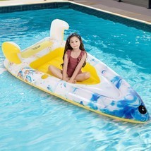Inflatable Boat Swimming Pool Float For Kids And S Summer Water Float  - £37.03 GBP