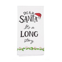 IZZY & OLIVER "Dear Santa~Long Story" 6006991 Kitchen Bar Towel~19″X27″Cotton - $8.71