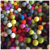 Fair Trade Nepal Wool Ball Felt Colourful Bright Felt Balls 2cm 20mm / 1... - $14.99+