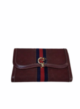 Vtg GUCCI Burgundy Canvas Leather GG Monogram Wallet Clutch Made in Italy image 5