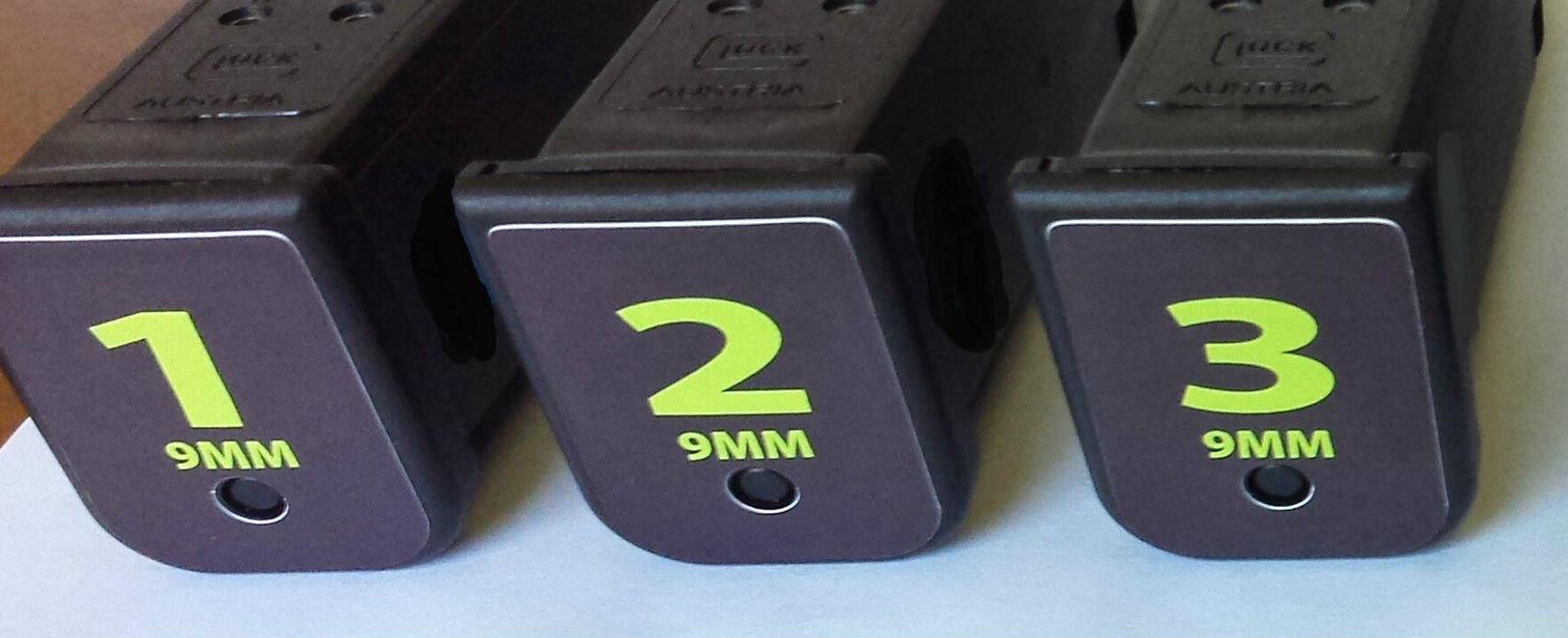 FITS GLOCK MAGAZINES CALIBER AND NUMBER BASE PLATE STICKERS Decals