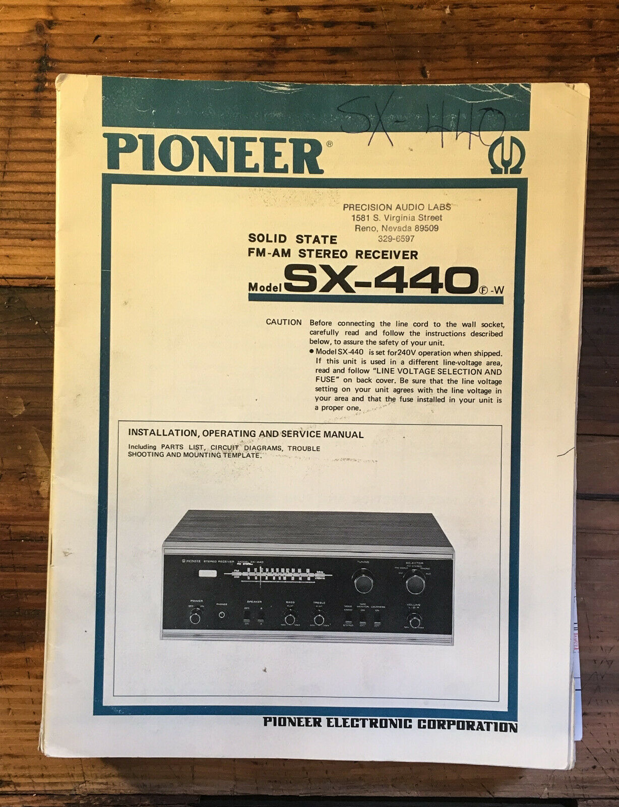 Service Manual-Anleitung für Pioneer SX-9000 