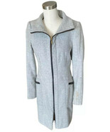 Zara Basic Wool Zip Jacket Coat Gray Long Women M Dark Academia - $39.59