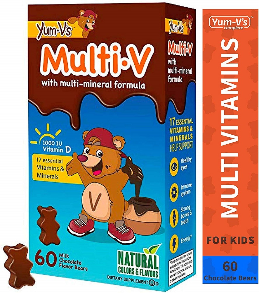 Yum-V MultiVitamins Chewables for Kids, Milk Chocolate (60 Ct); Daily Dietary