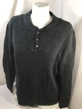 Eddie Bauer Men Winter Jacket Regular Fit  Button Up  Dark Gray Knitted Size XL - $23.38