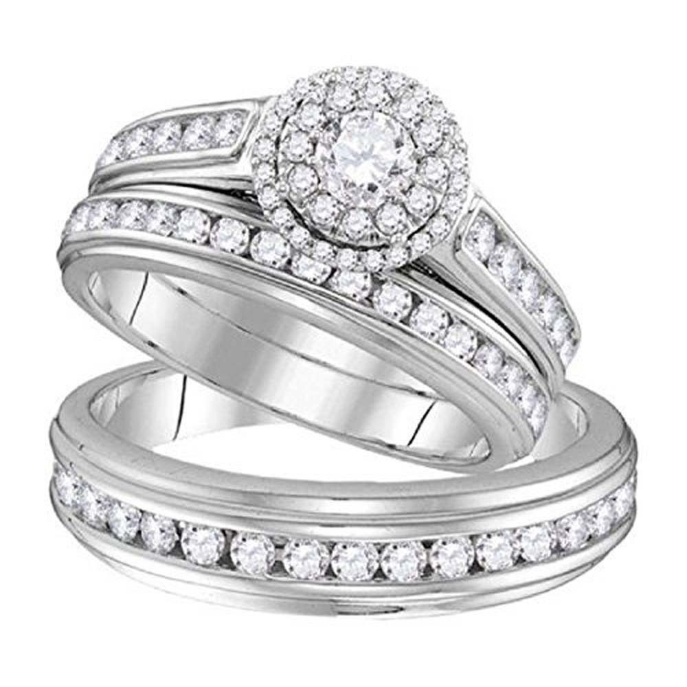 1.58 Ct Round Cut Diamond 14k White Gold Fn Wedding Ring