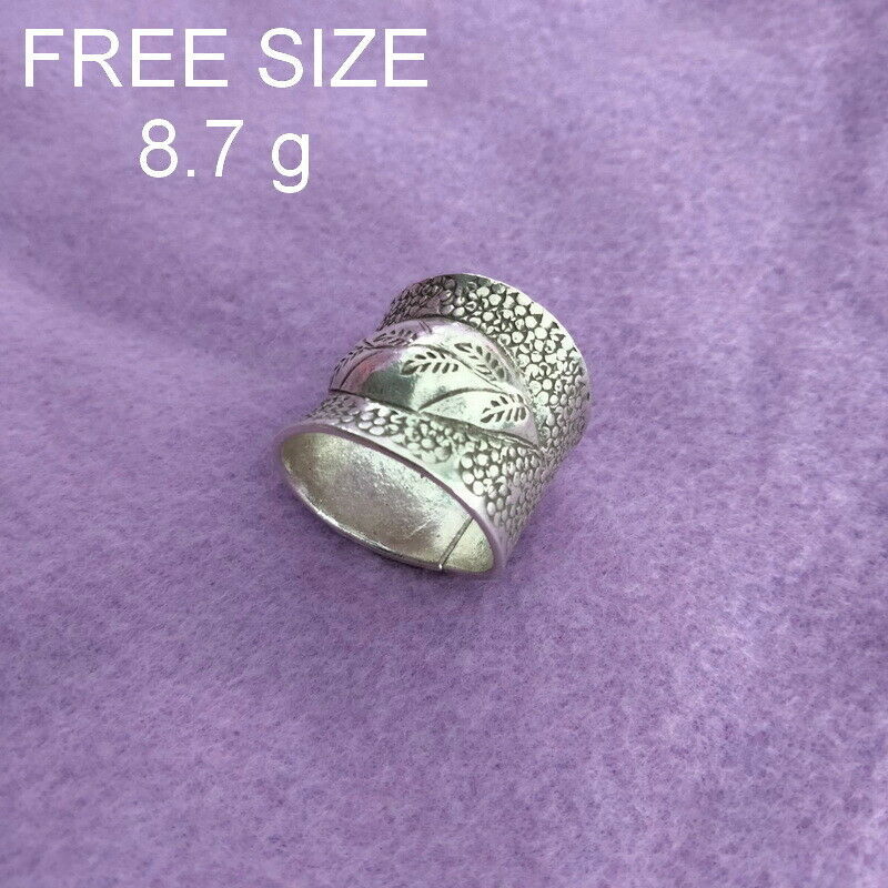 Fine Silver Rings 925 Sterling Solid Adjustable Free Size Vintage Fashion R78039