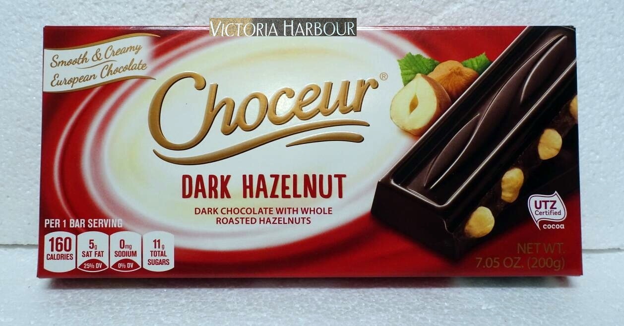Choceur Dark Chocolate with Roasted Hazelnut Bars 200g 7.05oz