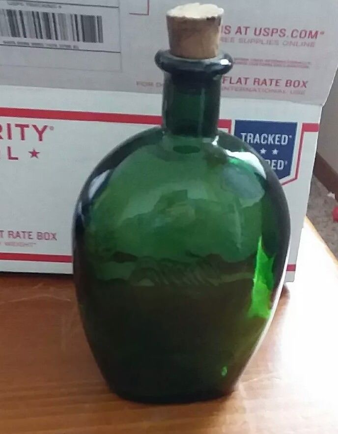Washington Bottle The Father of His Country Green Glass Nuline