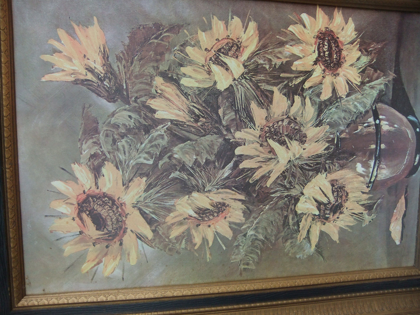 Sunflowers by L. Ritter Print Home Interiors Vintage Art Prints
