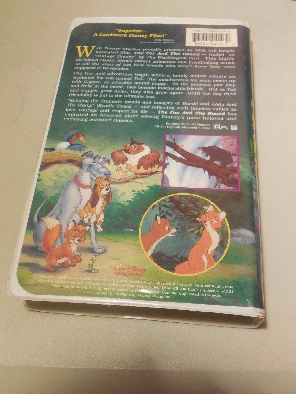 The Fox And The Hound VHS Black Diamond Walt Disney Original Animated